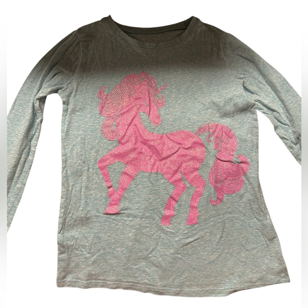 Blue Unicorn Girls Long Sleeve